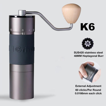 Kingrinder K2 / K4 / K6 Manual Coffee Grinder Portable Hand Mill 48mm SUS420 Stainless Steel Burr Grinding кофемолка - Lily Depot