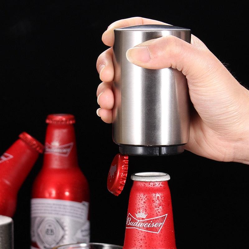 Kitchen Automatic Stainless Steel Bottle Opener Beer Opener Portable Magnet Wine Openers Bar Tools Magnetische Bier Flesopener - Lily Depot