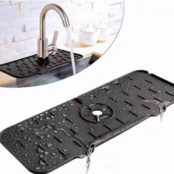 Kitchen Faucet Absorbent Mat Sink Splash Guard Silicone Drainage Mat Drying Pad Kitchen Bathroom Countertop Protection Mat - Lily Depot