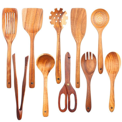 Kitchen Sets Wooden Kitchen Utensils Cooking Wooden Spoons Wooden Spoons Soup Utensils Kitchen Cooking Sets Cooking Gifts - Lily Depot