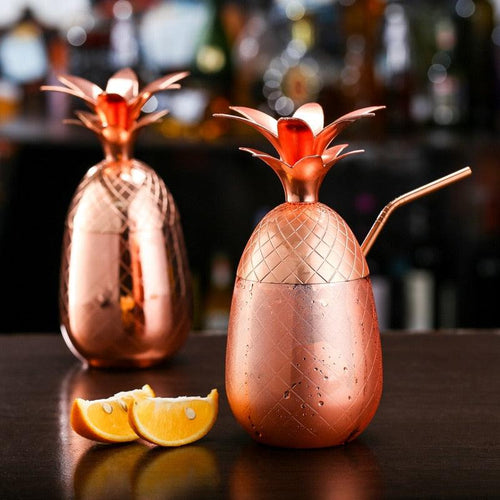 Pineapple Cocktail 500ml Cup Moscow Mule stainless steel pineapple cup metal copper Cup creative personalized Cocktail Cup - Lily Depot