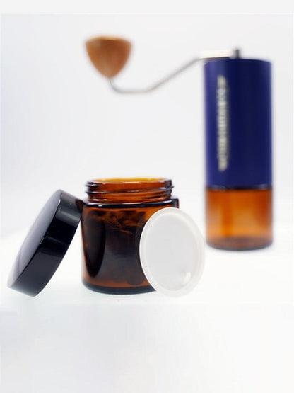 Portable Glass Jar 130ml Coffee Beans Storage Tank Coffee Grinder Coffee Powder Container Thickened Glass Seal Cans Sealed Jar - Lily Depot