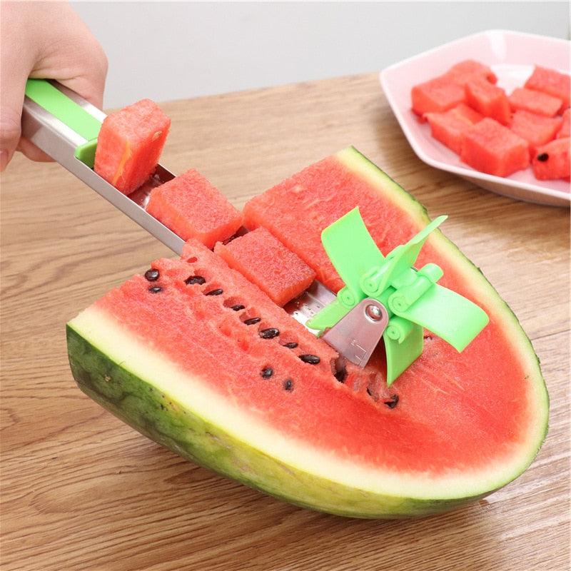 Watermelon Cutter Stainless Steel Windmill Design Cut Watermelon Kitchen Gadgets Salad Fruit Slicer Cutter Tool Divider Peeler - Lily Depot