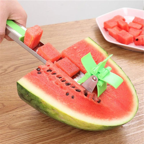 Watermelon Cutter Stainless Steel Windmill Design Cut Watermelon Kitchen Gadgets Salad Fruit Slicer Cutter Tool Divider Peeler - Lily Depot